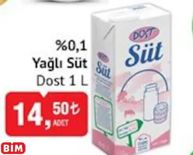 DOST %0,1 YAĞLI SÜT DOST %0,1 YAĞLI SÜT